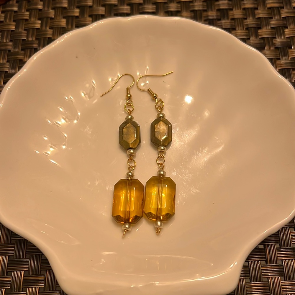 Elegant Fall Beaded Dangle Earrings
